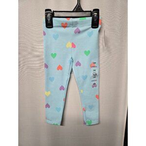 NWT Infant Girls Heart Print Jersey Leggings – Soft & Stretchy Size 18M